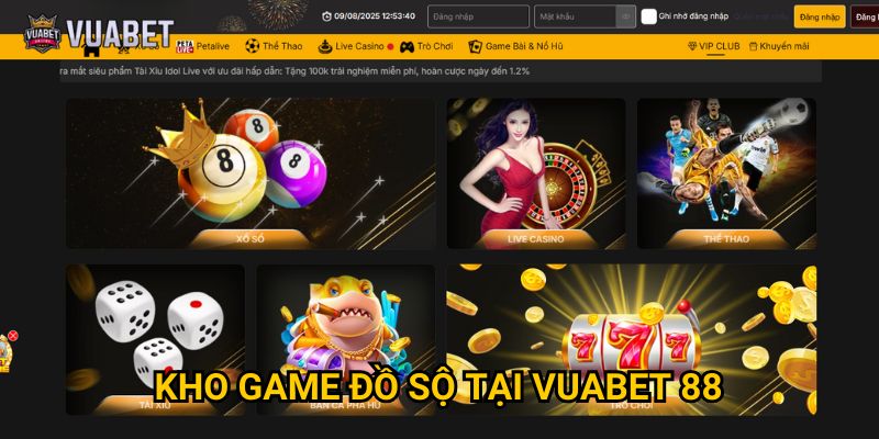 Trang chủ 29 Kho game đồ sộ tại Vuabet 88
